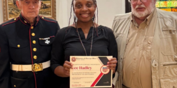 Lee Hadley, a teacher at Brooks County High School, as the Smart/Maher Teacher of the Year.