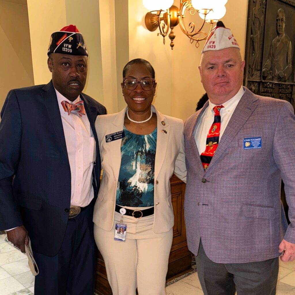 Georgia State Senator Kenya Wicks with leaders from Veterans of Foreign Wars Department of Texas