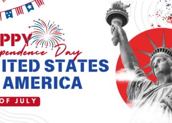 Happy Independence Day graphic with Statue of Liberty