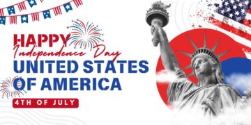 Happy Independence Day graphic with Statue of Liberty