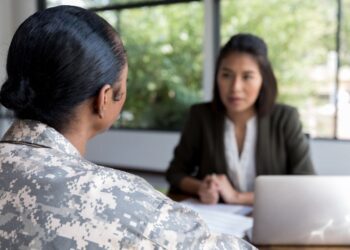 discussion of two female veterans on women's equality day