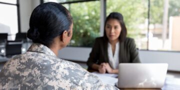 discussion of two female veterans on women's equality day