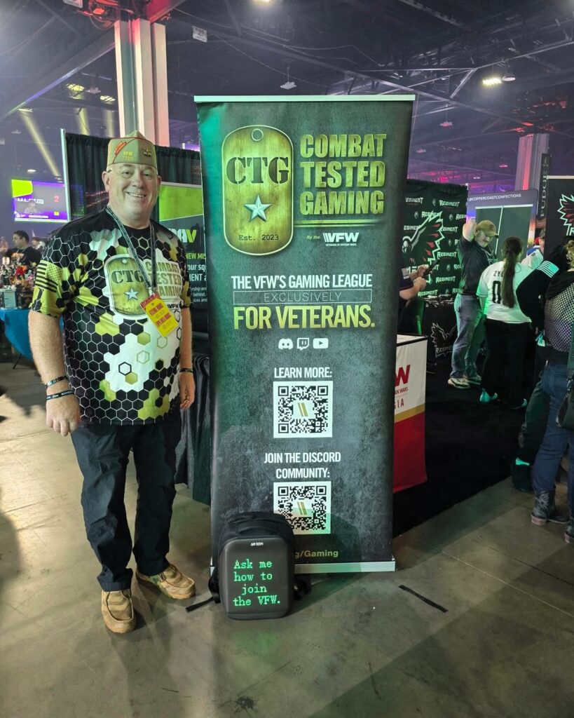 State Commander Bill Miles works the Georgia VFW booth at DreamHack Atlanta 2025