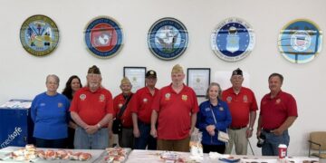 VFW Post 3679 visits VA Hospital in Chattanooga, TN, serving food to hospitalized veterans.